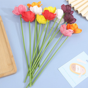 ดอกป๊อปปี้ PU ขนาดเล็ก ผลิตจากโรงงานเดียว สีขาว แดง ชมพู เหลือง แดงซันเซ็ท ดำ ม่วง สำหรับตกแต่งบ้าน ห้องนั่งเล่น - Product Image 4