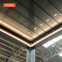 UOGEL C4 Pergola de luxe moderne en fibre de verre avec persiennes fixes étanche coupe-vent télécommande 3x4m montage facile
