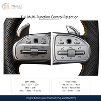 Volant sport en cuir et fibre de carbone personnalisé avec finition en aluminium compatible avec Mercedes-Benz W222 / W213 / W205 / W253 / W463 / W257