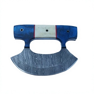 High Quality Eco-Friendly Stocked Damascus Steel Ulu <b>Boning</b> <b>Knife</b> Wooden <b>Handle</b> Custom Logo <b>for</b> Kitchen Restaurant Pizza Cutting - Product Image 1
