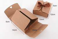 Boîte en papier kraft rectangulaire, nœud papillon, emballage alimentaire, boîte cadeau d'affaires en stock