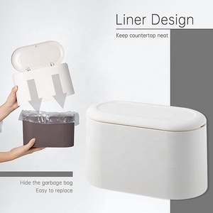 Mini bote de <span class=keywords><strong>basura</strong></span> con tapa, <span class=keywords><strong>cubo</strong></span> de <span class=keywords><strong>basura</strong></span> pequeño, <span class=keywords><strong>Cubo</strong></span> de polvo de escritorio, Mini botes de <span class=keywords><strong>basura</strong></span>, cesto de <span class=keywords><strong>basura</strong></span> pequeño, blanco para cocina casera - Product Image 2