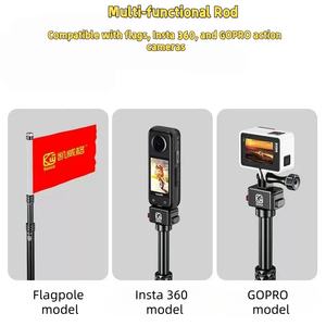 Bastón para Selfies con Soporte para Bandera de Motocicleta Kewig, con Abrazadera Antirrobo para Cámara Deportiva, Poste de Bandera Extensible de Aleación de Aluminio - Product Image 3