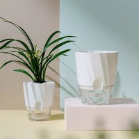 Pots de fleurs avec conteneur transparent, auto-arrosants, en plastique PP PET, pour plantes vertes, jardinières