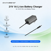 Chargeur de batterie au lithium 21V 1A, mode de charge CC CV, chargeur de batterie Li-ion pour packs de batteries au lithium 5S 18.5V 21V