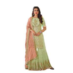 La mejor calidad Indian Heavy Georgette Kameez Dupatta Salwar Set Bordado Piedra Trabajo hecho a mano Boda y fiestas a precios al por mayor - Product Image 1