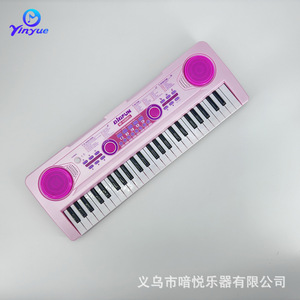 คีย์บอร์ดอิเล็กทรอนิกส์สำหรับเด็ก ยี่ห้อ Yinyue 49 คีย์ สีชมพู มีไฟ พร้อมเสียงดนตรี สำหรับเด็กผู้หญิง อายุ 2-4 ปี ของเล่นเสริมพัฒนาการ - Product Image 2