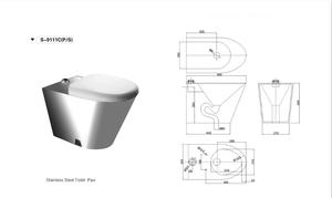 Diseño de agrietamiento anticongelante resistente al vandalismo promocional <span class=keywords><strong>Wc</strong></span> público Inodoro de una pieza Tipo de piso Inodoro de acero inoxidable - Product Image 2