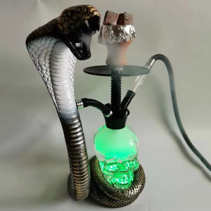 <span class=keywords><strong>Chicha</strong></span> traditionnelle égyptienne complète en forme de serpent, avec base lumineuse LED, en vente - Product Image 1