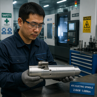Motor Spindle Elektro ATC HSK-E25 1.08Nm 2.6KW 45000RPM 380V Otomatis Presisi Tinggi untuk Pengeboran dan Penggilingan CNC
