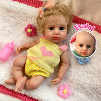 Poupée Reborn en Silicone Intégral de 12 Pouces, Cheveux Blonds, Yeux Ouverts, Faite à la Main, Réaliste, Collectionnable, Vente en Gros