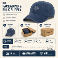 Casquette de papa personnalisée avec logo soleil et lune brodé, en sergé de coton délavé, 6 panneaux, non structurée, réglable, unisexe, vente en gros, OEM, faible MOQ