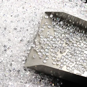 Wuzhou tedarikçisi toptan fiyat 5A beyaz yuvarlak kübik zirkonya 1mm-3mm gevşek taşlar 1000 ps/bag CZ elmas taşlar