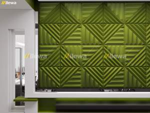 3D อะคูสติกไฟเบอร์โพลีเอสเตอร์แบบคลื่นยืดหยุ่นที่ทันสมัยดูดซับเสียงในอวกาศสำหรับสัตว์เลี้ยง NRC 0.9เกรดทนไฟผ้าสักหลาด B1อะคูสติก - Product Image 6