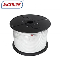 Microlink RG6 Tri-Shield Cable Coaxial 75 Ohm para CCTV/CCAV/Antena/TV satelital/Chaqueta de PVC/PE certificada CE