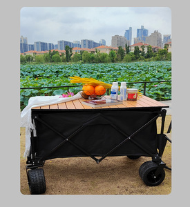 Chariot de jardin pliable de camping en plein air, chariot de <span class=keywords><strong>golf</strong></span> portable, chariot de plage à 4 roues, OEM, capacité de charge de 100 kg, 150 L - Product Image 2