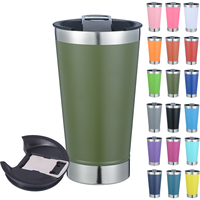 Brésil vente en gros 16oz gobelet pinte tasses en acier inoxydable 304 vin bière tasse avec ouvre-bière vide pinte gobelet