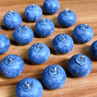 Liontin Buah Blueberry 3D Simulasi Resin 1.5cm, Aksesoris DIY Makanan Lucu untuk Anting, Kalung, Gantungan Kunci, Akrilik & Lucite