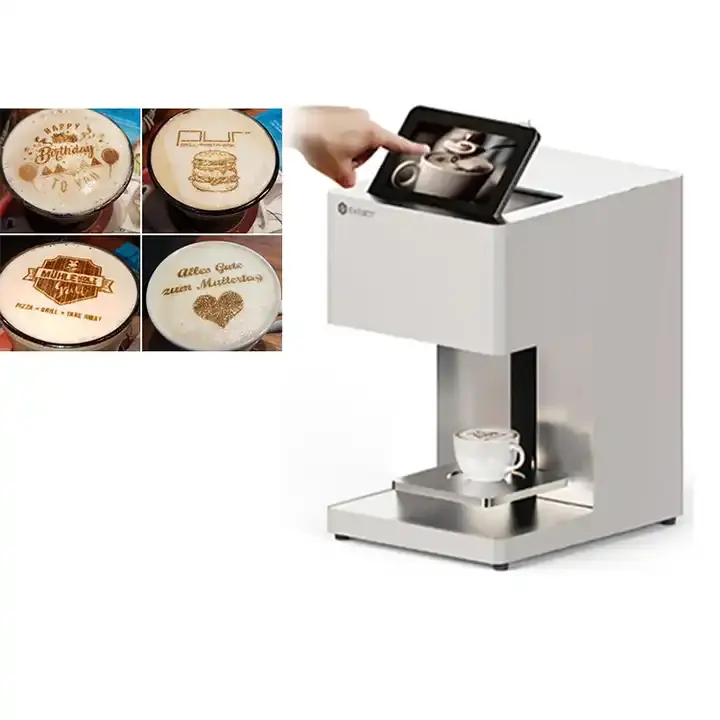 طابعة أطباق محمولة قابلة للأكل آلة طباعة الكيك طابعة طعام ثلاثية الأبعاد طباعة صور مباشرة لتزيين كعكة أعياد الميلاد