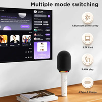 Microphone Karaoké Sans Fil K11 avec Réduction de Bruit, Prise en Charge Carte TF, Machine à Chanter Portable pour Enfants, Effet Réverbération, Idéal pour le Live