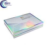 Caja de Regalo Rígida de Papel Plateado Láser de Alta Calidad al por Mayor, Caja de Embalaje con Logotipo Impreso y EVA para Perfumes, Aceites y Productos Cosméticos