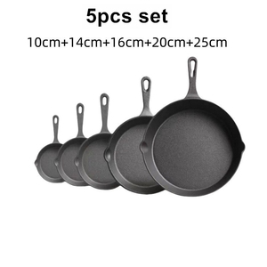 Petite poêle à fond plat en <span class=keywords><strong>fonte</strong></span> ensemble de 3/4/5 pièces poêle à omelette domestique à l'<span class=keywords><strong>ancienne</strong></span> couvercle de marmite à gaz et à induction - Product Image 6