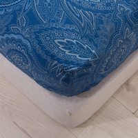 Draps de lit imprimé Paisley bleu Floral, 100% pièces, Ultra souples, personnalisées, avec livraison gratuite