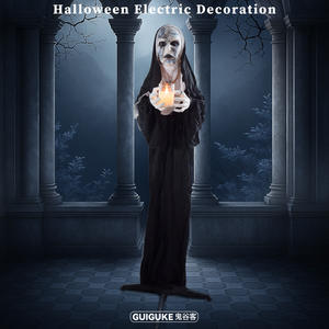 Halloween nuevo producto estatuilla <span class=keywords><strong>de</strong></span> monja sosteniendo velas accesorios decorativos luminosos casa embrujada habitación secreta atmósfera aterradora - Product Image 3