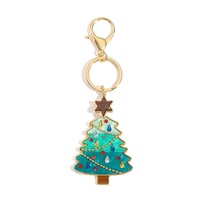 Porte-clés Kenjie Original Design en forme de chaussette de Noël avec plaque en cristal électroplaqué à l'acide acétique, ornement de Noël, pendentif pour sac cadeau