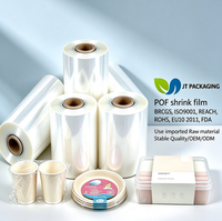 Film plastique souple transparent de qualité alimentaire, écologique, thermorétractable POF standard Jiuteng JT01, bords lisses et scellés