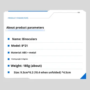 Độ nét cao 8x mái sườn lăng kính nhỏ gọn di động ngoài trời ống Nhòm Nhìn Đêm ánh sáng yếu mô hình 001 sản xuất <span class=keywords><strong>nanyang</strong></span> - Product Image 3