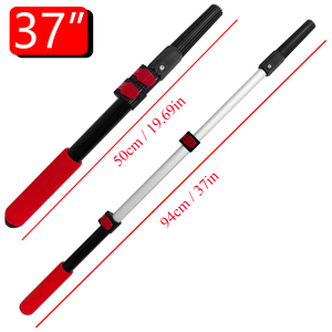 Barra telescópica de extensión roja y negra de <span class=keywords><strong>37</strong></span> pulgadas con mango de aluminio ajustable de 19.69 a <span class=keywords><strong>37</strong></span> pulgadas para espátula de paneles de yeso, rodillo de pintura, OEM, bricolaje - Product Image 2