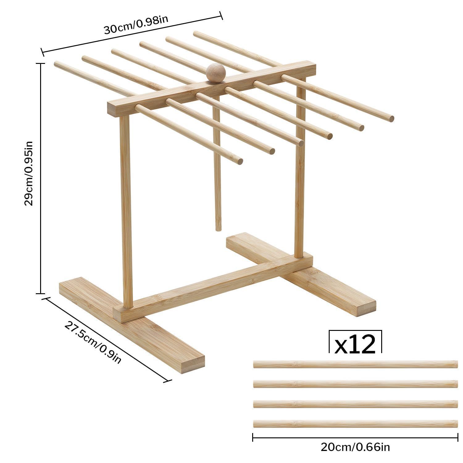 Bamboo and wood drying rack