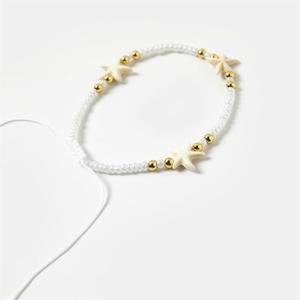 Starfish <b>Anklet</b> White Seed <b>Beads</b> Adjustable Women's Beach Jewelry Foot Ornaments Vintage Style - Product Image 5