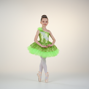 Children's Pink Sequin One-Shoulder Ballet Tutu Dress Girls Sparkly Jazz/Tap Dance Costume Kids TV movie Performance Wear - Product Image 5