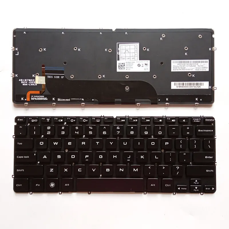 델 XPS 12 13 L321X L322X P20S XPS13D 13R 에 대한 새로운 미국 노트북 백라이트 키보드