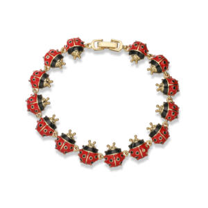 Gioielli da donna 18K placcato oro grazioso smalto rosso <span class=keywords><strong>coccinella</strong></span> bracciali a catena a maglie di insetti braccialetti a <span class=keywords><strong>coccinella</strong></span> - Product Image 5