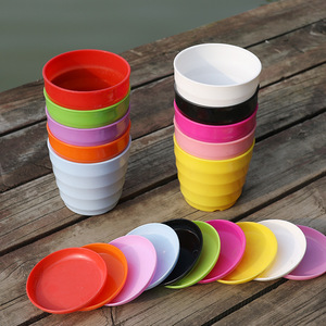 Creative Plastic Flower Pots With Tray Desktop <b>Planters</b> Round Thickened Succulent Pots Wholesale Breathable Not Easily Deformed - Product Image 1