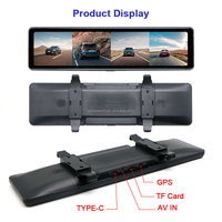 Vente chaude 11.26 pouces voiture rétroviseur DVR caméra enregistreur vidéo 4CH panoramique 360 Dashcam WiFi GPS écran LCD 12 mois