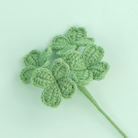 Plantes artificielles au crochet tricotées à la main, feuilles vertes et plantes, matériel floral pour bouquet, décoration de feuilles vertes, arrangement