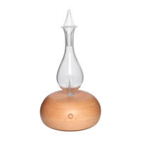 Diffuseur d'huiles essentielles en verre et bois, diffuseur nébulisant pour la maison, le bureau, la chambre, atomiseur d'huile de 25 ml