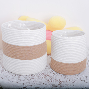 Thân Thiện Với Môi Đóng Mở Chậu Cây Giỏ Dệt Trang Trí Nội Thất Trồng Giỏ Tùy Chỉnh Bông Sợi Dây Lưu Trữ Giỏ Cho Cây - Product Image 4