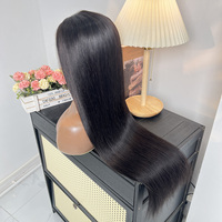 Peluca de Cabello Humano Liso al por Mayor con Frente de Encaje, Cutícula Alineada, Virgen Vietnamita 13x4 HD para Encaje, 200% de Densidad, Largo Extremo