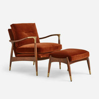 Mobilier design italien pour le salon fauteuil en tissu fauteuil à une place fauteuil lounge en velours et bois massif du milieu du siècle pour la chambre à coucher