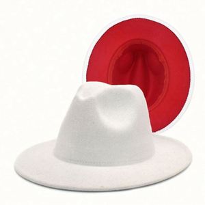 Chapeaux Fedora à large bord de 7,5 cm, bicolores, en caoutchouc, personnalisés, écologiques, 53 couleurs, unisexes, pour usage promotionnel, vente en gros - Product Image 4