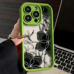 เหมาะสำหรับเคส iPhone 15 Pro Max สไตล์ยุโรปและอเมริกา เคสโทรศัพท์กันกระแทกแบบเต็มตัว ลายดอกไม้หมึกคุณภาพสูง รูระบายอากาศละเอียด - Product Image 6