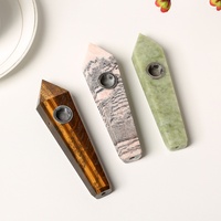 Pipe à fumer artisanale en cristal naturel brut, prisme hexagonal, pour cadeau de la fête des pères
