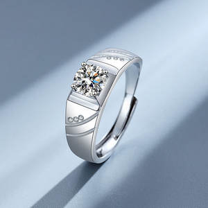 Luxe Vvs D Kleur 0.5 Karaat Diamant Moissaniet Ring Mannen Geplatineerde S925 Sterling Zilver Voor Man Belofte Ringen Sieraden - Product Image 1