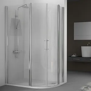 浴室机舱墙壁安全钢化钢化凝灰箱玻璃弧形弯曲玻璃淋浴屏
