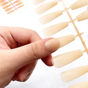 Non c curve 240pcs long coffin wholesale extension full cover colored natural nail tips